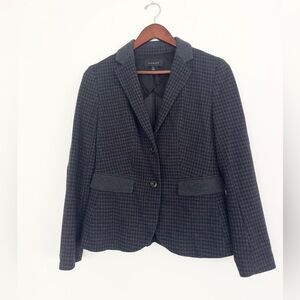 Talbots Houndstooth Knit Blazer – Black & Charcoal Gray – EUC – Size Small
